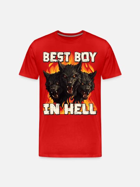 Dog Greek mythology Cerberus Hellhound - Men's Premium Organic T-Shirt - red