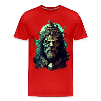 Donnernde Gitarrenlegende - Männer Premium Bio T-Shirt - Rot - Vorne - Damien (186cm)