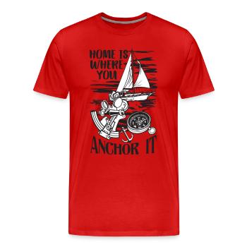 Sailor Sailboat Sailing Ship Sailing Yacht anchor-it - Men's Premium Organic T-Shirt - red - Front - Damien (186cm)