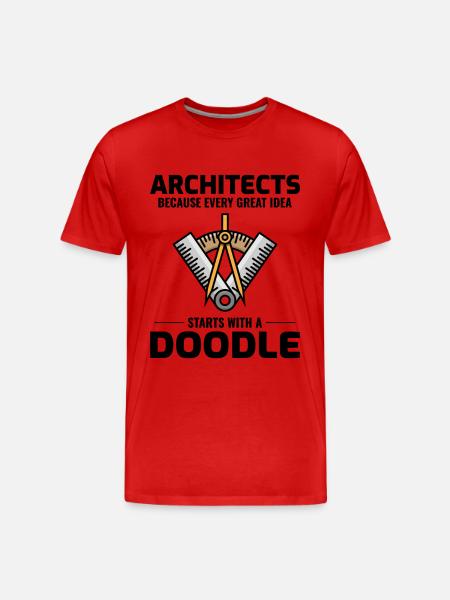 Arkitekt Doodles Interiør Design Innovation Sjovt - Herre Premium T-shirt økologisk - rød