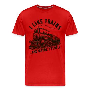 Train Locomotive Chemin De Fer Conducteur De Train Conducteur De Train - T-shirt bio Premium Homme - rouge - Devant - Damien (186cm)