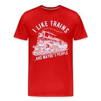 Train Locomotive Chemin De Fer Conducteur De Train Conducteur De Train - T-shirt bio Premium Homme - rouge - Devant - Damien (186cm)