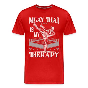 Muay Thai Boxing, Thai Boxer, Thai Boxing - Männer Premium Bio T-Shirt - Rot - Vorne - Damien (186cm)
