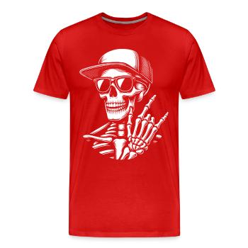 Rock Music, Rocker, Heavy Metal Punk Rock Festival - Men's Premium Organic T-Shirt - red - Front - Damien (186cm)