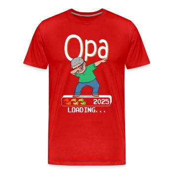 Futur grand-père 2025 chargement futur grand-père - T-shirt bio Premium Homme - rouge - Devant - Damien (186cm)