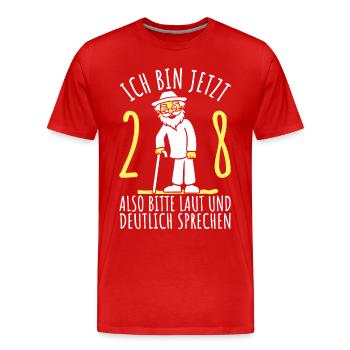 28. Geburtstag 28er 28ter Ich bin jetzt 28 Jahre - Männer Premium Bio T-Shirt - Rot - Vorne - Damien (186cm)
