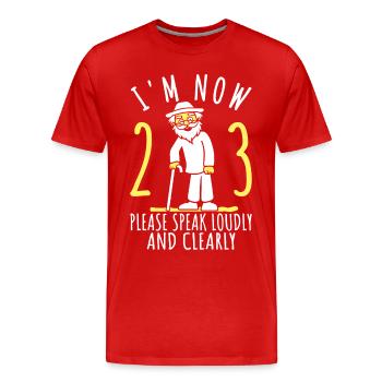 23rd birthday 23rd 23rd I'm 23 years old now - Men's Premium Organic T-Shirt - red - Front - Damien (186cm)
