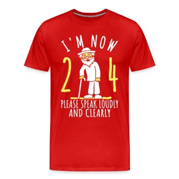 24. Geburtstag 24er 24ter Ich bin jetzt 24 Jahre - Männer Premium Bio T-Shirt - Rot - Vorne - Damien (186cm)