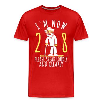 28th birthday 28th 28th I'm 28 years old now - Men's Premium Organic T-Shirt - red - Front - Damien (186cm)