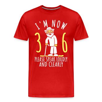 36th birthday 36th 36th I am now 36 years old - Men's Premium Organic T-Shirt - red - Front - Damien (186cm)