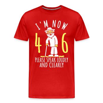 46. Geburtstag 46er 46ter Ich bin jetzt 46 Jahre - Männer Premium Bio T-Shirt - Rot - Vorne - Damien (186cm)
