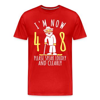 48. Geburtstag 48er 48ter Ich bin jetzt 48 Jahre - Männer Premium Bio T-Shirt - Rot - Vorne - Damien (186cm)