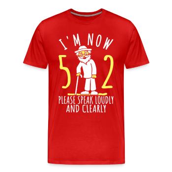 52nd birthday 52nd 52nd I am now 52 years old - Men's Premium Organic T-Shirt - red - Front - Damien (186cm)