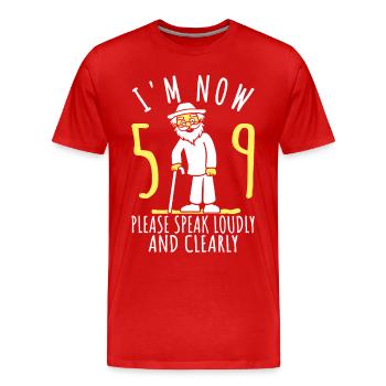59. Geburtstag 59er 59ter Ich bin jetzt 59 Jahre - Männer Premium Bio T-Shirt - Rot - Vorne - Damien (186cm)