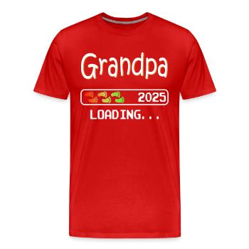 Futur grand-père 2025 chargement futur grand-père - T-shirt bio Premium Homme - rouge - Devant - Damien (186cm)