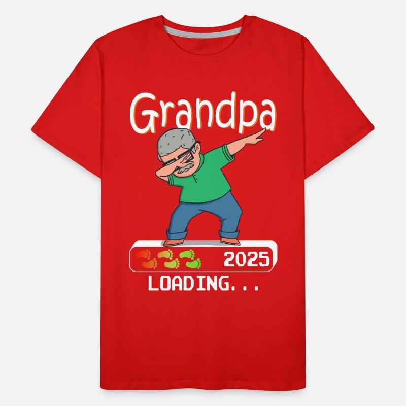 Werdender Opa 2025 loading zukünftiger Großvater Männer Premium Bio T-Shirt