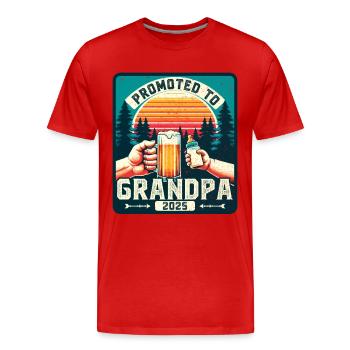 Futur grand-père 2025 chargement futur grand-père - T-shirt bio Premium Homme - rouge - Devant - Damien (186cm)