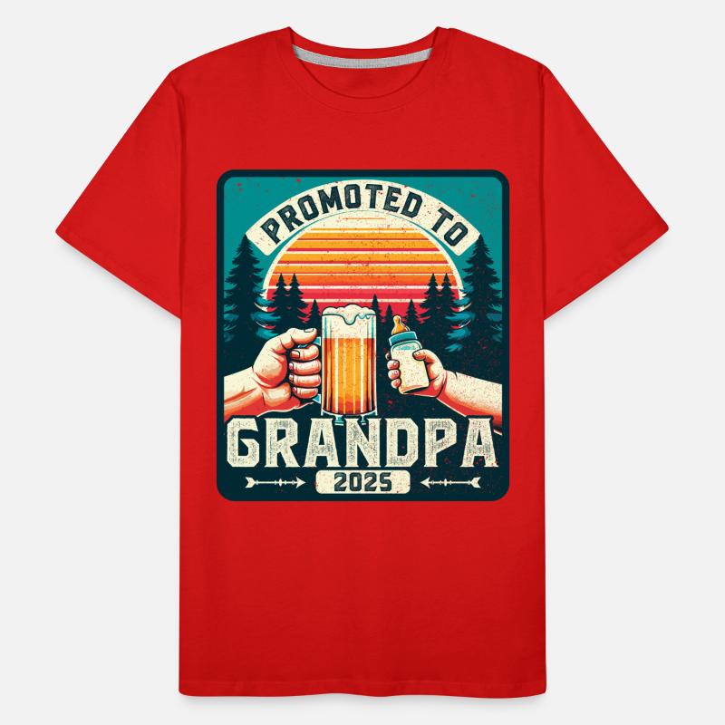 Werdender Opa 2025 loading zukünftiger Großvater Männer Premium Bio T-Shirt