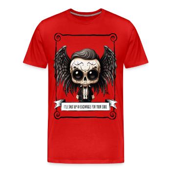 Angel - Skull - Männer Premium Bio T-Shirt - Rot - Vorne - Damien (186cm)