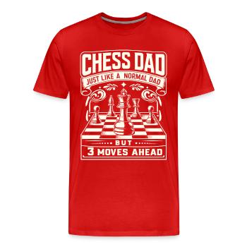 Schachspieler Schach Papa Vater Chess Dad - Männer Premium Bio T-Shirt - Rot - Vorne - Damien (186cm)