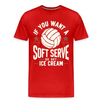volley-ball, joueurs de volley-ball drôles, joueurs de volley-ball - T-shirt bio Premium Homme - rouge - Devant - Damien (186cm)