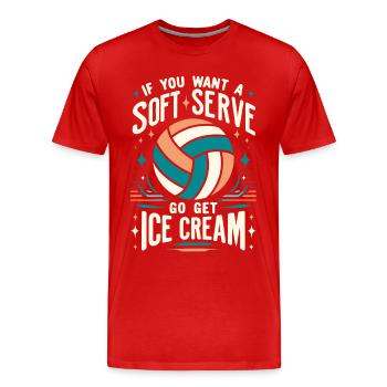 volley-ball, joueurs de volley-ball drôles, joueurs de volley-ball - T-shirt bio Premium Homme - rouge - Devant - Damien (186cm)
