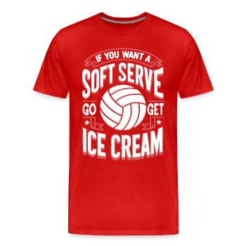 volley-ball, joueur de volley-ball drôle, joueur de volley-ball - T-shirt bio Premium Homme - rouge - Devant - Damien (186cm)