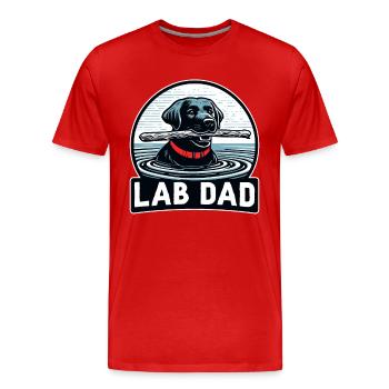 Labrador Retriever Hund LAB DAD schwarzer Labrador - Männer Premium Bio T-Shirt - Rot - Vorne - Damien (186cm)