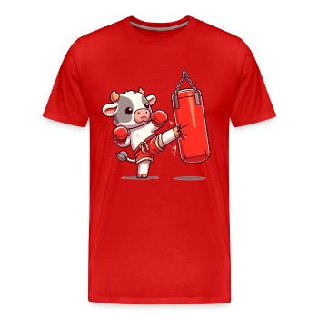 Muay Thai Boxing, Thai Boxing, Kickboxing, Kickboxer - Men's Premium Organic T-Shirt - red - Front - Damien (186cm)