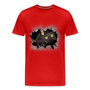 Peanut Adventure Expedition Travel Carriage Horse - Men's Premium Organic T-Shirt - red - Front - Damien (186cm)