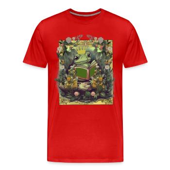 Couronne de grenouille roi conte de fées enfants bébés animaux - T-shirt bio Premium Homme - rouge - Devant - Damien (186cm)