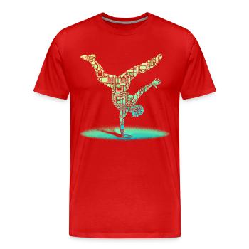 Breakdance, Breakdancer, Breakdancing, Hip Hop - Men's Premium Organic T-Shirt - red - Front - Damien (186cm)