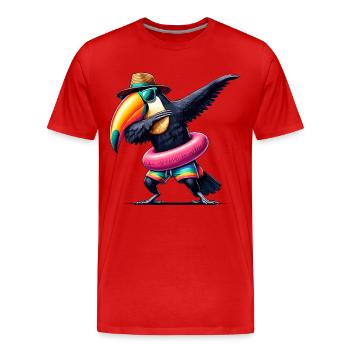 Tukan, Tropischer Vogel, Dabbing, Exotisch, Strand - Männer Premium Bio T-Shirt - Rot - Vorne - Damien (186cm)