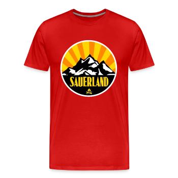 Sauerland - Männer Premium Bio T-Shirt - Rot - Vorne - Damien (186cm)