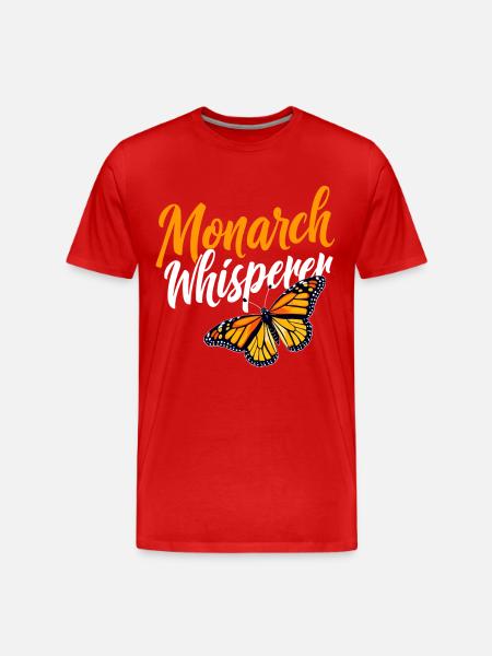 Butterfly, Monarch Whisperer, Entomologist - Men's Premium Organic T-Shirt - red