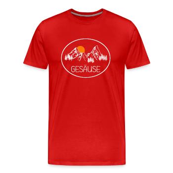 Gesäuse - Men's Premium Organic T-Shirt - red - Front - Damien (186cm)