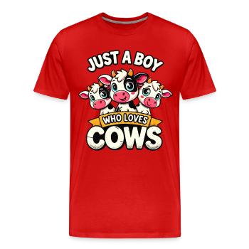 Cow Farmer Farm Farmer Farmer - Men's Premium Organic T-Shirt - red - Front - Damien (186cm)