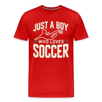Football Joueur de football, Joueur de football Garçon - T-shirt bio Premium Homme - rouge - Devant - Damien (186cm)