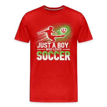 Football Joueur de football, Joueur de football Garçon - T-shirt bio Premium Homme - rouge - Devant - Damien (186cm)