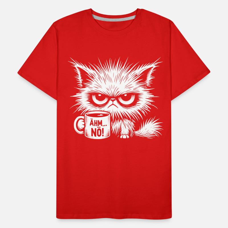 Ähm Nö, Sarkasmus & lustige Katze Tee Kaffee Männer Premium Bio T-Shirt