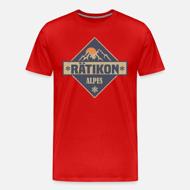 Rätikon - Männer Premium Bio T-Shirt - Rot