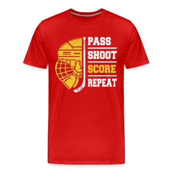 Hockey sur glace, Joueurs de hockey sur glace, Hockey sur glace - T-shirt bio Premium Homme - rouge - Devant - Damien (186cm)