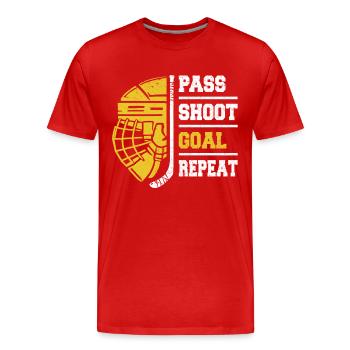 Hockey sur glace, Joueurs de hockey sur glace, Hockey sur glace - T-shirt bio Premium Homme - rouge - Devant - Damien (186cm)
