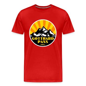 Col du Saint-Gothard - T-shirt bio Premium Homme - rouge - Devant - Damien (186cm)