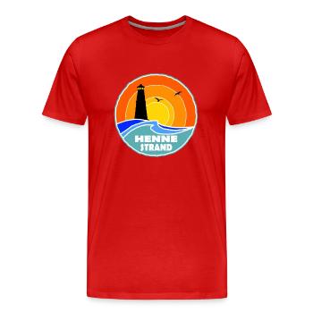 Henne Strand Leuchtturm Dänemark - Männer Premium Bio T-Shirt - Rot - Vorne - Damien (186cm)