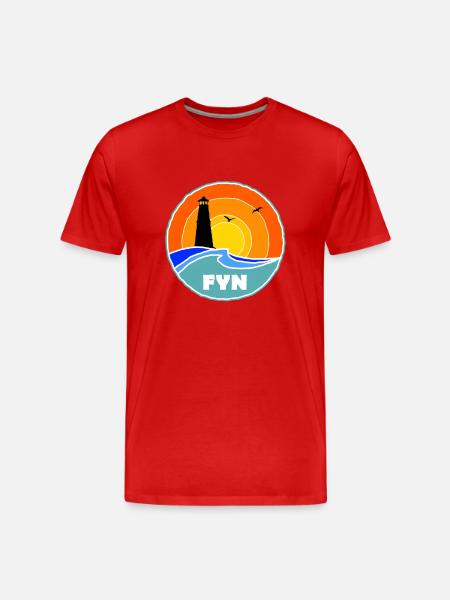 Fyn Lighthouse Denmark - Men's Premium Organic T-Shirt - red