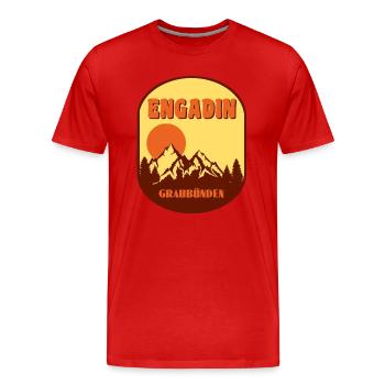 Engadin - Männer Premium Bio T-Shirt - Rot - Vorne - Damien (186cm)