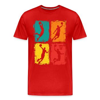 Basket-ball Joueur de basket-ball - T-shirt bio Premium Homme - rouge - Devant - Damien (186cm)