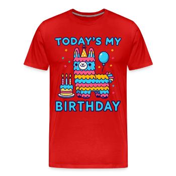 Anniversaire, Anniversaire d’enfants, Fête d’anniversaire - T-shirt bio Premium Homme - rouge - Devant - Damien (186cm)