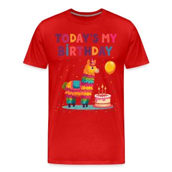Birthday, Children's Birthday, Birthday Party - Men's Premium Organic T-Shirt - red - Front - Damien (186cm)